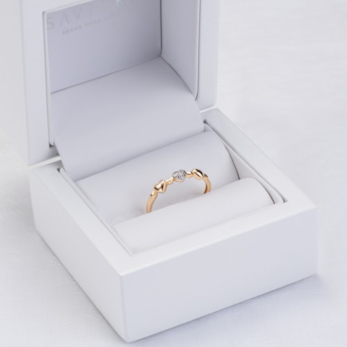 Pierścionek zaręczynowy serce SAVICKI: złoty, diament